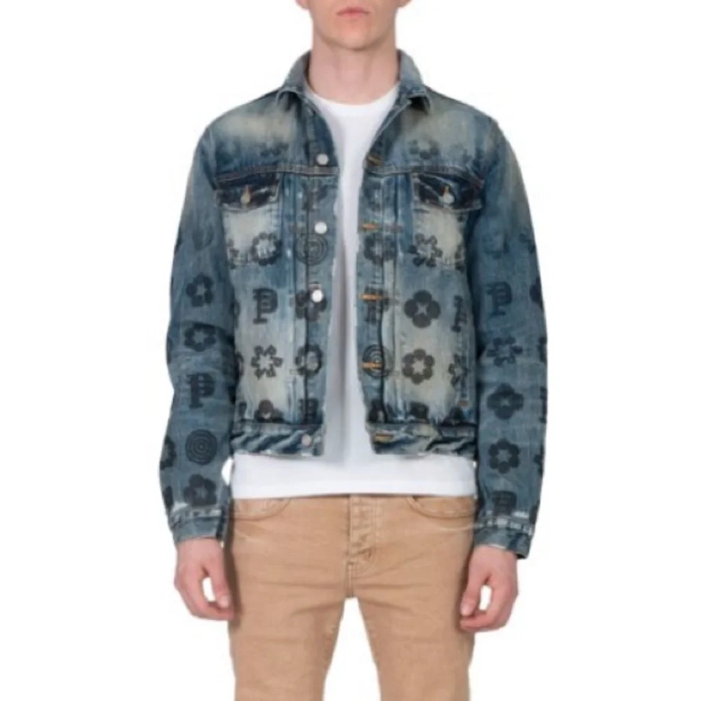 Purple Brand Fade Monogram Indigo Denim Jacket - Picture 2 of 5